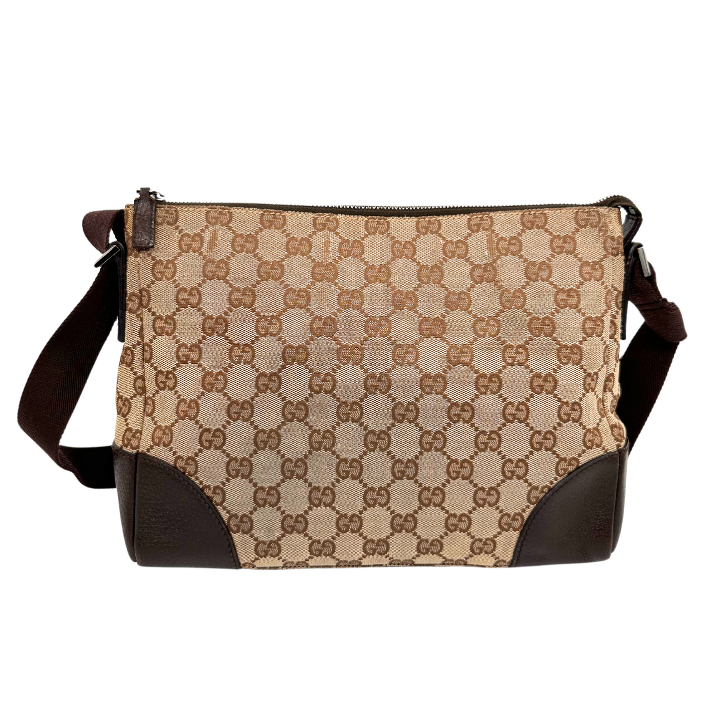 Gucci Brown Canvas Messenger Bag