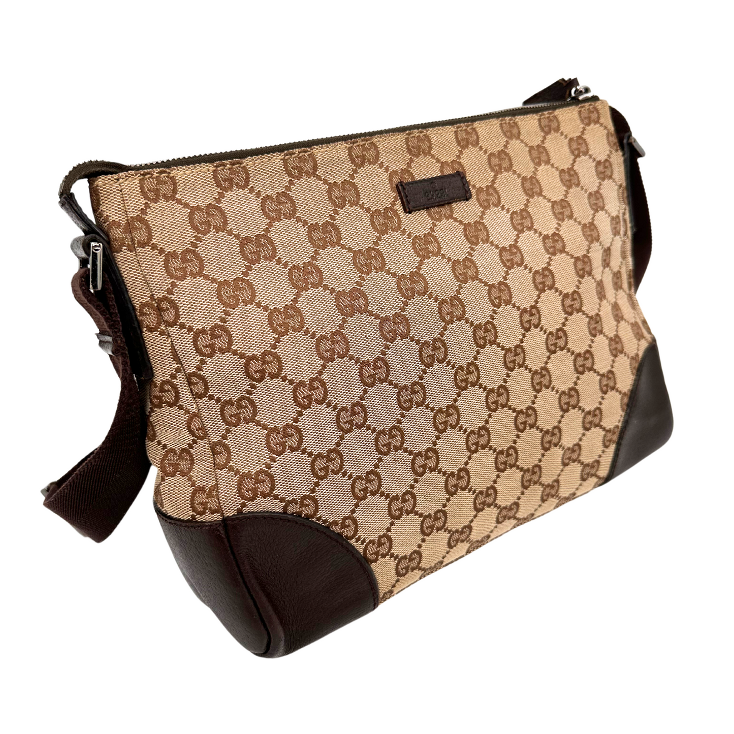 Gucci Brown Canvas Messenger Bag