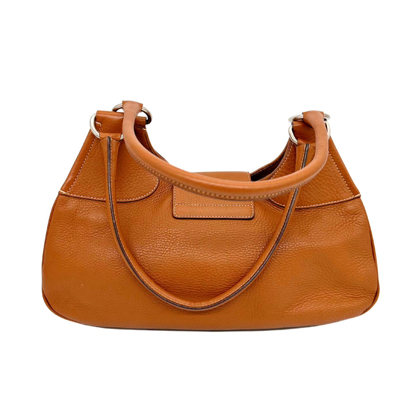 Prada Cognac Brown Leather Moon Bag